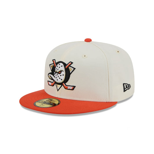 Anaheim Ducks Chrome White 59FIFTY Fitted Hat