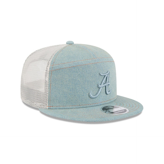 Alabama Crimson Tide Denim 9FIFTY Split Panel Trucker Hat