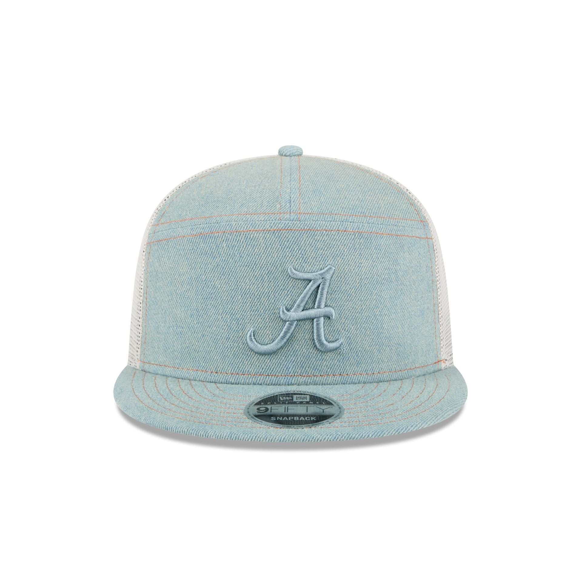 Alabama Crimson Tide Denim 9FIFTY Split Panel Trucker Hat